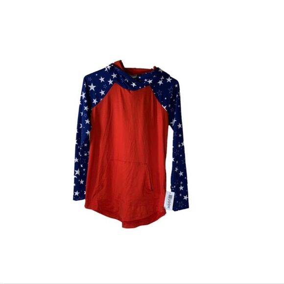LuLaRoe NEW XS Red, White and Blue Amber‎ Hoodie - Picture 1 of 4